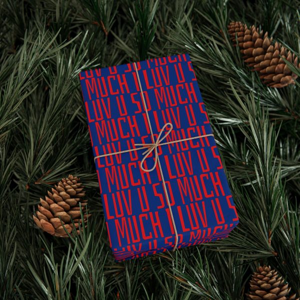 I LUV U SO MUCH Romantic Wrapping Papers for Gifts, Perfect for Valentine's Day, Anniversaries, Birthdays, I Love You, Holiday Gift Wrapping - Image 2