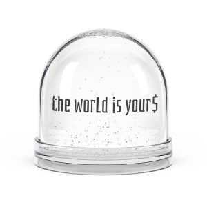 worLd is your$ Snow Globe Decorative Keepsake, Winter Holiday Ornament, Unique Gift, Christmas Decor, Personalized Snow Globe